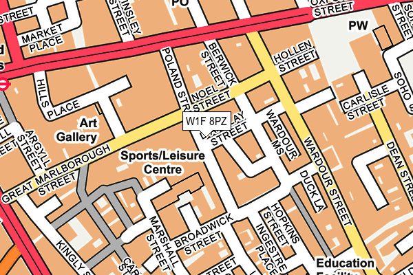 W1F 8PZ map - OS OpenMap – Local (Ordnance Survey)