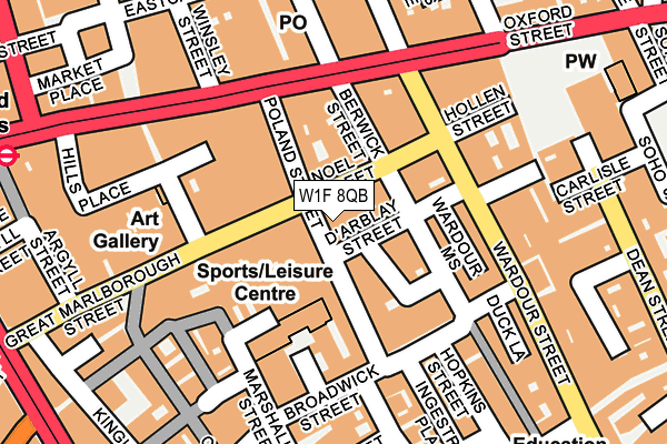 W1F 8QB map - OS OpenMap – Local (Ordnance Survey)