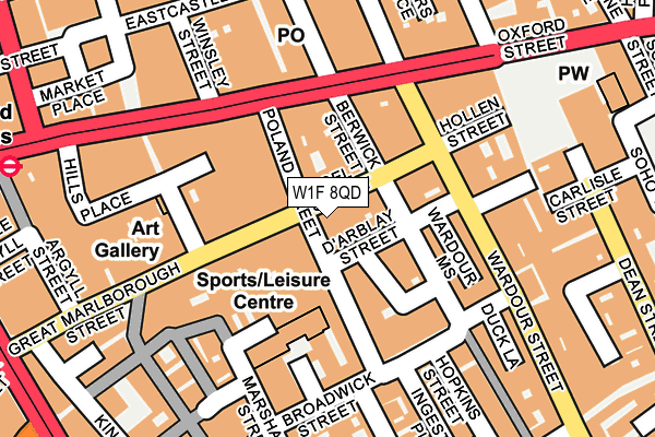 W1F 8QD map - OS OpenMap – Local (Ordnance Survey)