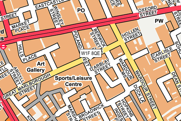 W1F 8QE map - OS OpenMap – Local (Ordnance Survey)