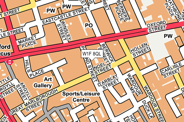 W1F 8QL map - OS OpenMap – Local (Ordnance Survey)