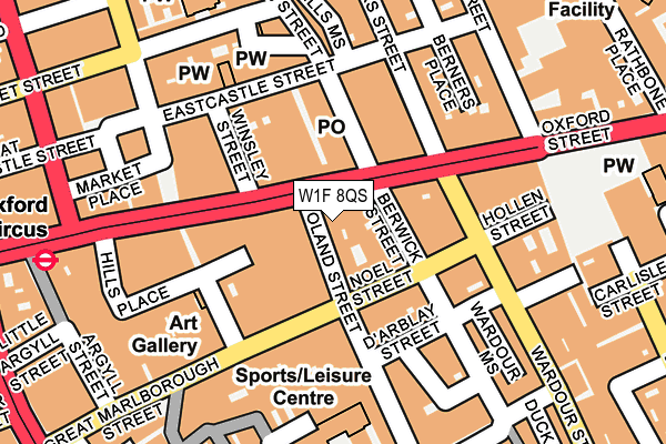 W1F 8QS map - OS OpenMap – Local (Ordnance Survey)