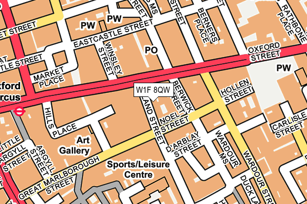 W1F 8QW map - OS OpenMap – Local (Ordnance Survey)