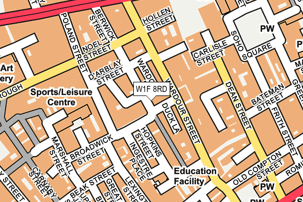 W1F 8RD map - OS OpenMap – Local (Ordnance Survey)