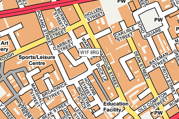 W1F 8RG map - OS OpenMap – Local (Ordnance Survey)