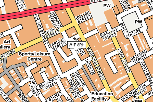 W1F 8RH map - OS OpenMap – Local (Ordnance Survey)