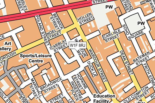 W1F 8RJ map - OS OpenMap – Local (Ordnance Survey)