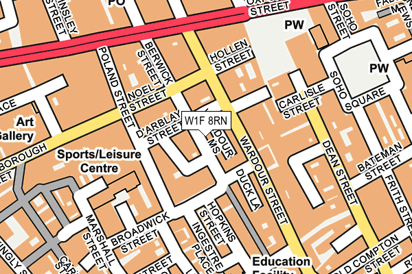 W1F 8RN map - OS OpenMap – Local (Ordnance Survey)