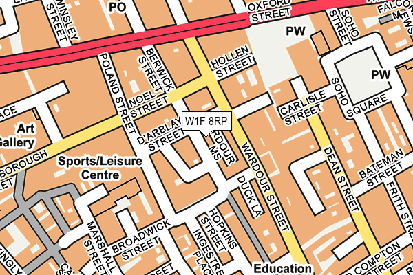 W1F 8RP map - OS OpenMap – Local (Ordnance Survey)