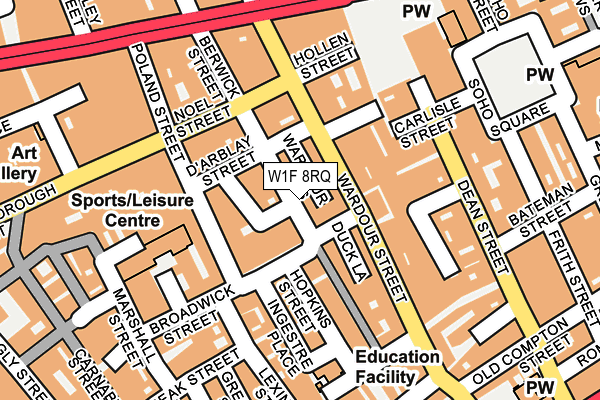 W1F 8RQ map - OS OpenMap – Local (Ordnance Survey)
