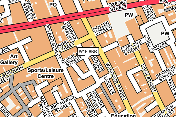 W1F 8RR map - OS OpenMap – Local (Ordnance Survey)