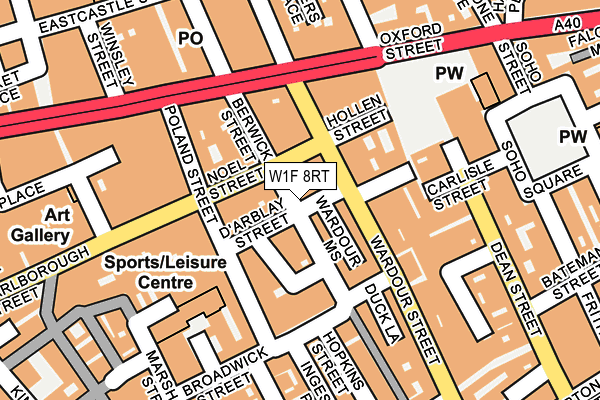 W1F 8RT map - OS OpenMap – Local (Ordnance Survey)