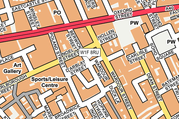 W1F 8RU map - OS OpenMap – Local (Ordnance Survey)