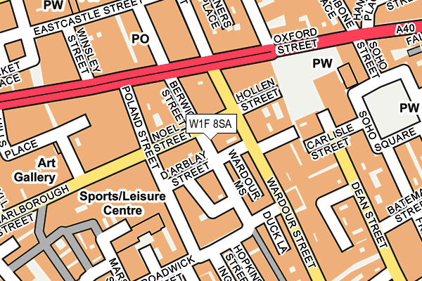 W1F 8SA map - OS OpenMap – Local (Ordnance Survey)