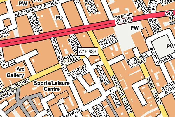 W1F 8SB map - OS OpenMap – Local (Ordnance Survey)