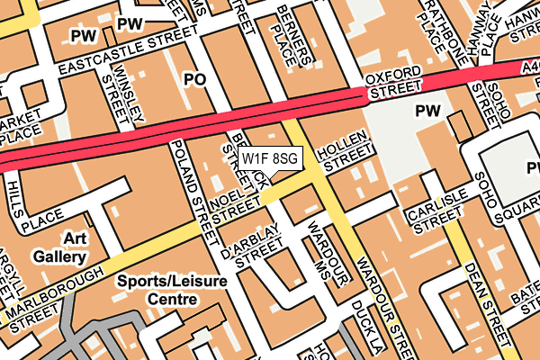 W1F 8SG map - OS OpenMap – Local (Ordnance Survey)