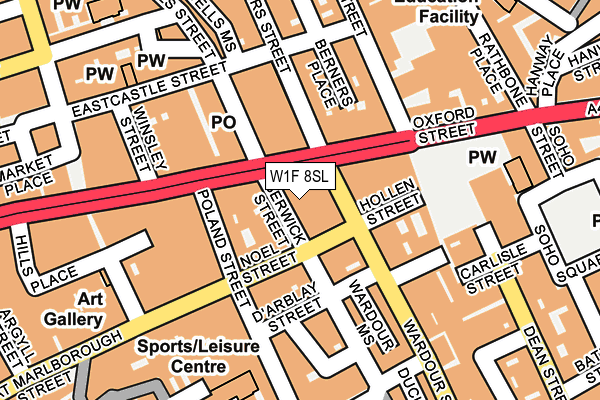 W1F 8SL map - OS OpenMap – Local (Ordnance Survey)