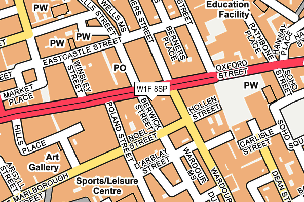 W1F 8SP map - OS OpenMap – Local (Ordnance Survey)