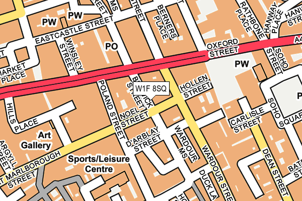 W1F 8SQ map - OS OpenMap – Local (Ordnance Survey)