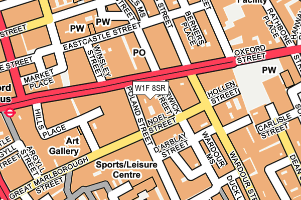 W1F 8SR map - OS OpenMap – Local (Ordnance Survey)