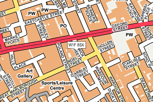 W1F 8SX map - OS OpenMap – Local (Ordnance Survey)