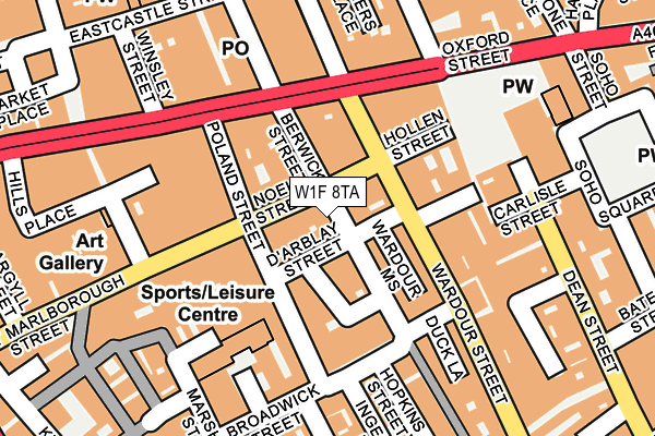 W1F 8TA map - OS OpenMap – Local (Ordnance Survey)