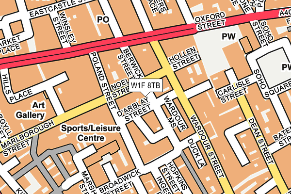 W1F 8TB map - OS OpenMap – Local (Ordnance Survey)