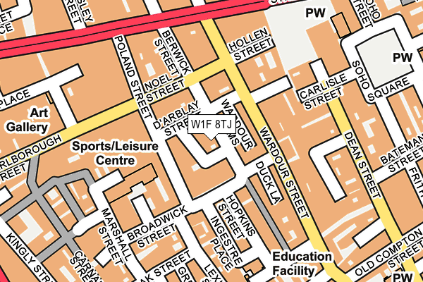 W1F 8TJ map - OS OpenMap – Local (Ordnance Survey)