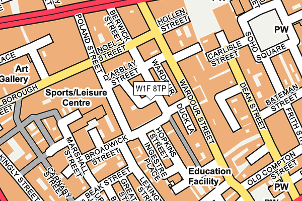 W1F 8TP map - OS OpenMap – Local (Ordnance Survey)