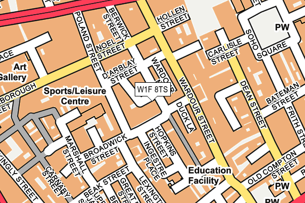 W1F 8TS map - OS OpenMap – Local (Ordnance Survey)