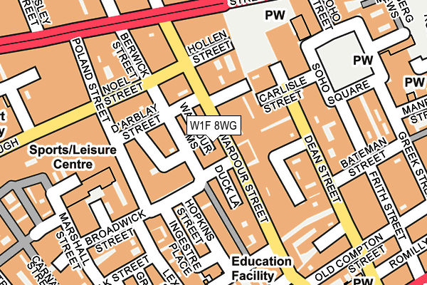 W1F 8WG map - OS OpenMap – Local (Ordnance Survey)