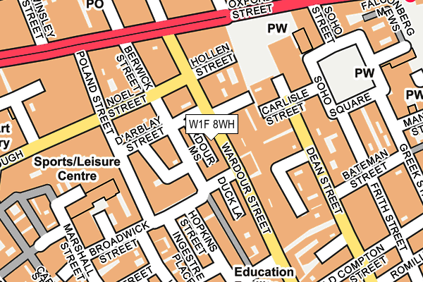 W1F 8WH map - OS OpenMap – Local (Ordnance Survey)