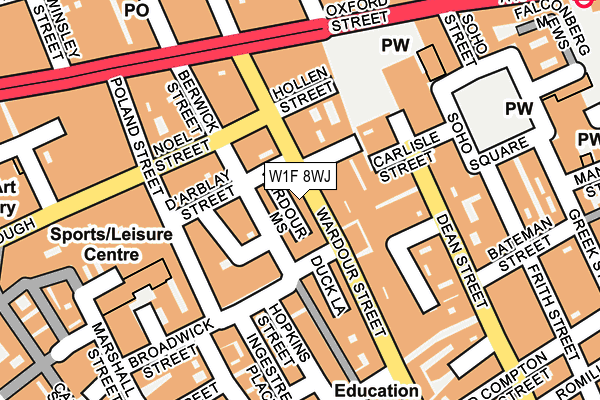 W1F 8WJ map - OS OpenMap – Local (Ordnance Survey)