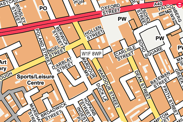 W1F 8WP map - OS OpenMap – Local (Ordnance Survey)