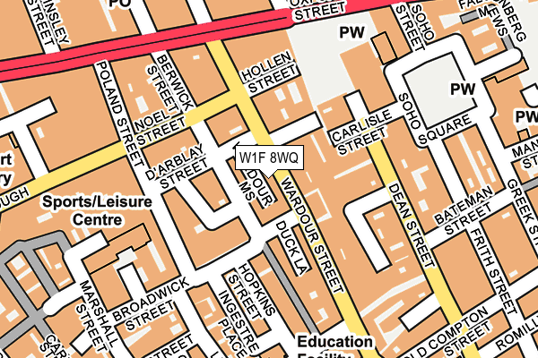 W1F 8WQ map - OS OpenMap – Local (Ordnance Survey)