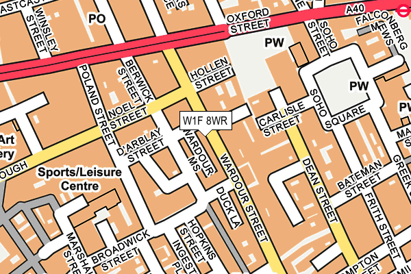W1F 8WR map - OS OpenMap – Local (Ordnance Survey)