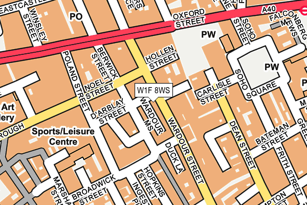 W1F 8WS map - OS OpenMap – Local (Ordnance Survey)