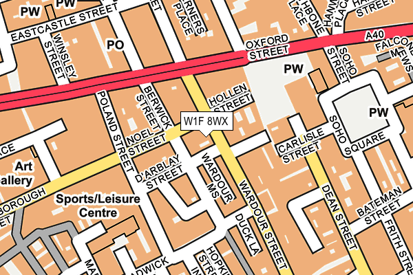 W1F 8WX map - OS OpenMap – Local (Ordnance Survey)