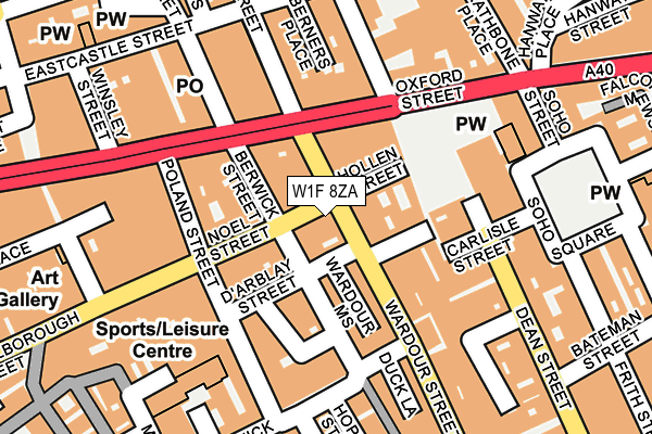 W1F 8ZA map - OS OpenMap – Local (Ordnance Survey)