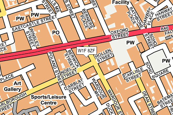 W1F 8ZF map - OS OpenMap – Local (Ordnance Survey)