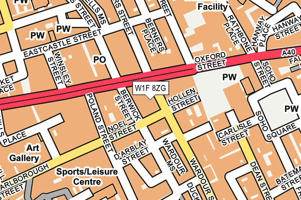 W1F 8ZG map - OS OpenMap – Local (Ordnance Survey)