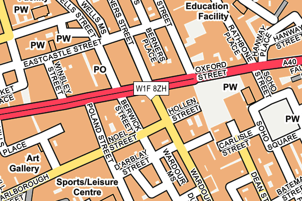 W1F 8ZH map - OS OpenMap – Local (Ordnance Survey)