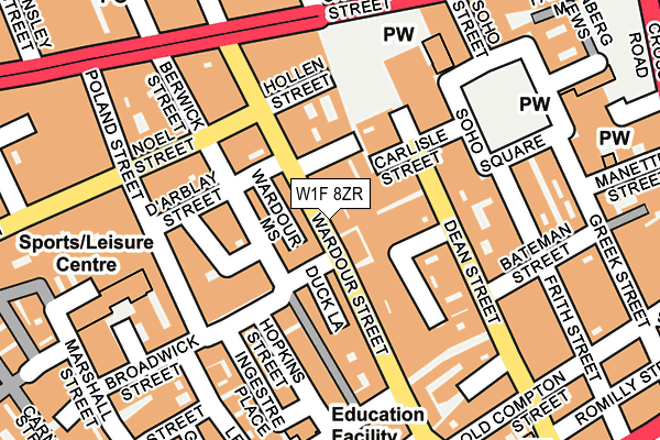 W1F 8ZR map - OS OpenMap – Local (Ordnance Survey)