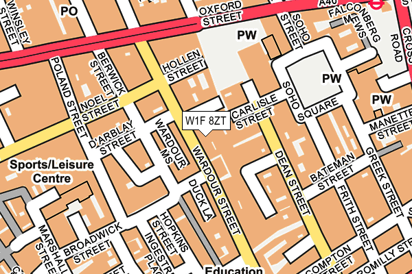 W1F 8ZT map - OS OpenMap – Local (Ordnance Survey)