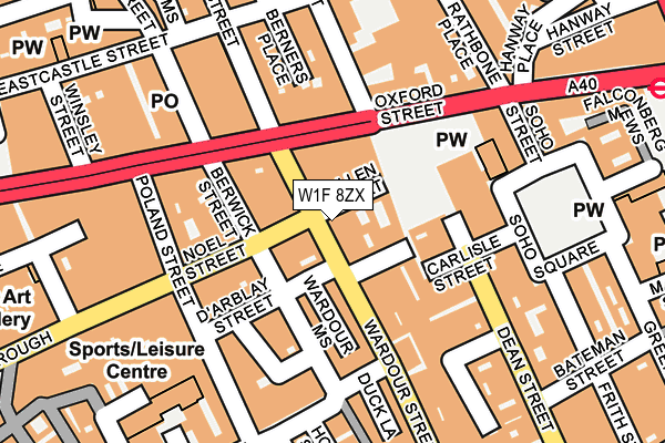 W1F 8ZX map - OS OpenMap – Local (Ordnance Survey)