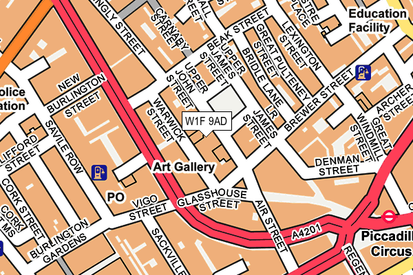 W1F 9AD map - OS OpenMap – Local (Ordnance Survey)