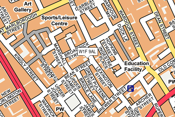 W1F 9AL map - OS OpenMap – Local (Ordnance Survey)