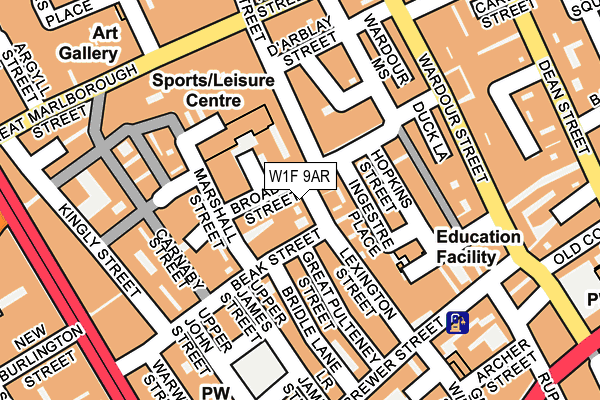W1F 9AR map - OS OpenMap – Local (Ordnance Survey)