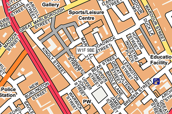 W1F 9BE map - OS OpenMap – Local (Ordnance Survey)