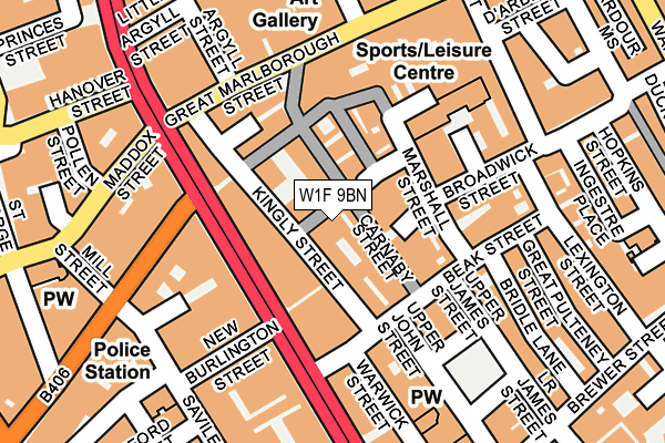 W1F 9BN map - OS OpenMap – Local (Ordnance Survey)